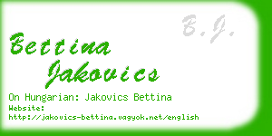 bettina jakovics business card